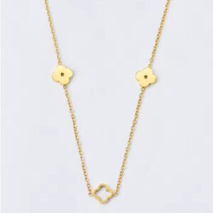 Women's Gold Clover Necklace, Women's Necklace, Gold Necklace, Gold Jewelry